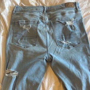 Light Blue Distressed Boyfriend Jeans
